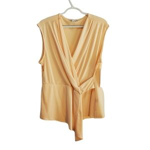 Notations New Blush Pink Faux‎ Knot Sleeveless Blouse Size XL